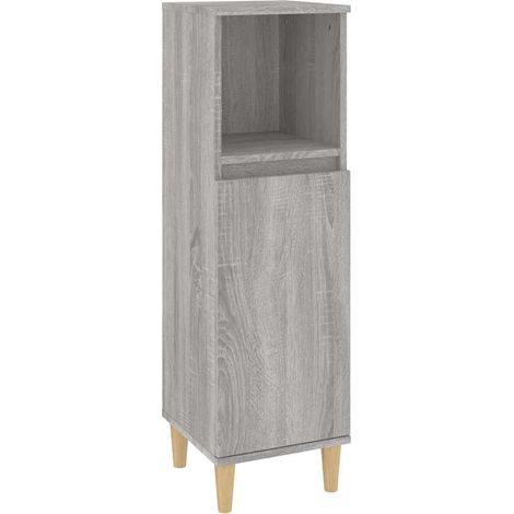 Armadietto Bagno  Mobile da Bagno Grigio Sonoma 30x30x100cm in Legno Multistrato (1/5)