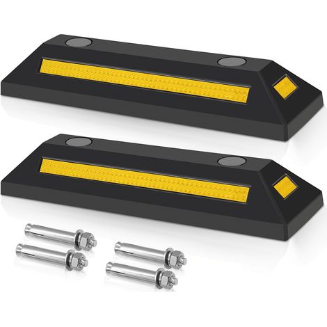 TolleTour 2X Radstopper Abstand Anfahrschutz Set Reflexband schwarz Ebonite-Hartkautschuk (1/5)