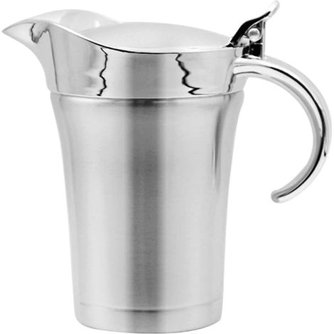Saucière avec couvercle, 750 ml, pichet à crème, en acier inoxydable, pour repas de famille, buffets et restaurants.