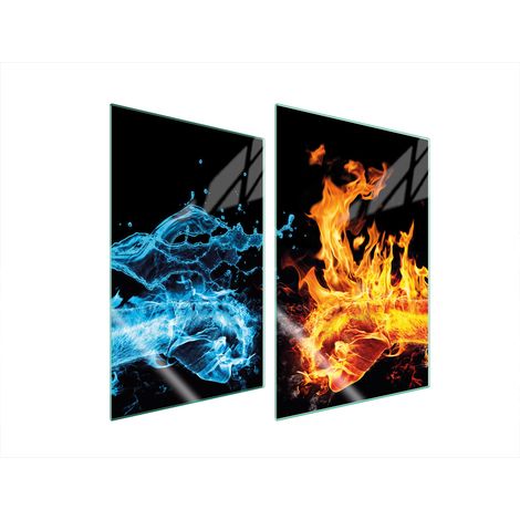 Plaque de protection en verre pour cuisine 2x35x52 cm (feu) (1/5)