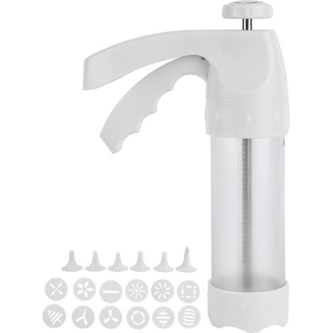 Kit de pistolet à presser pour biscuits pour la pâtisserie, pistolet à presser pour spritz, créateur de spritz avec 12 disques et 6 douilles, ensemble professionnel de fabricant de biscuits pour biscu (1/4)