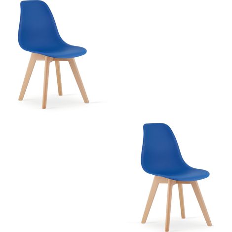 Silla KITO azul / patas naturales x 2 (1/5)