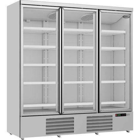 Réfrigérateur professionnel 1530 L 3 portes en verre acier blanc refroidissement renforcé - Combisteel (1/5)
