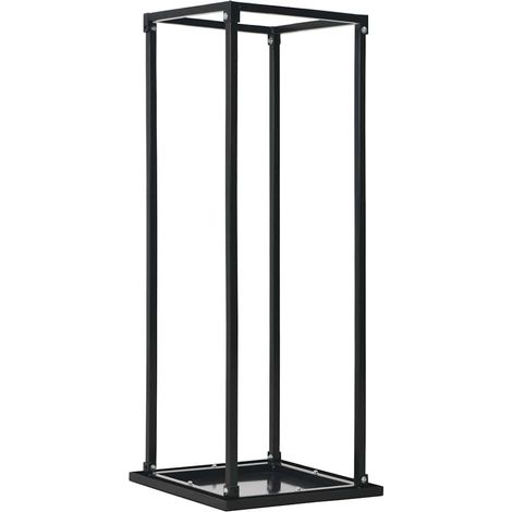 Portant de bois chauffage- Porte-bûches -Meuble pour range bûches avec base Noir 37x37x113 cm Acier 372938 (1/5)