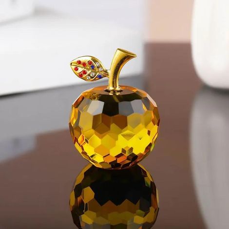 Adornos de manzana de cristal dorado de 5 cm (1/3)