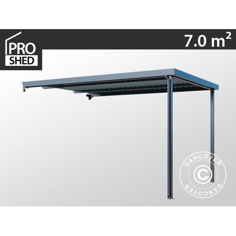 Extension pour abri de jardin avec lucarne, 2,86x2,45x2,26m, 7m², Anthracite - Dancover