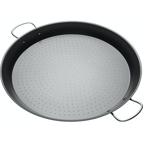 Kitchen Craft World of Flavours Mediterranean Cazo Antiadherente para Paella, Negro, Ø 46 cm
