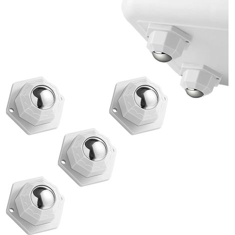 Juego de 4 ruedas giratorias de alta resistencia de 200 kg, con rodamientos de bolas para muebles pesados y adhesivo universal de 360°. (1/5)