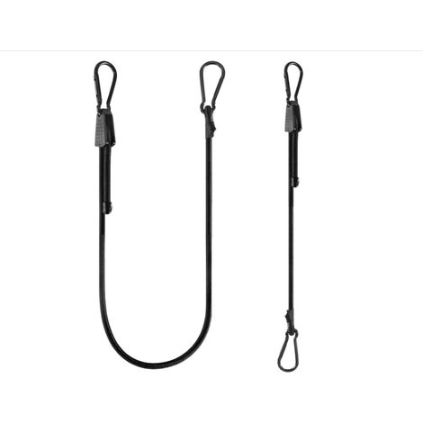 2 Pièces Tendeurs Elastique avec Mousqueton Réglable, 1m Tendeurs Elastique Polyvalents avec Crochets Solide et Durable, Tendeur pour Tente de Camping, Porte-Bagages, Velo, Moto, Noir (1/5)