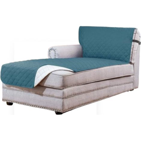 Chaise Sofa Cover Reversible Slipcover with Elastic Straps (1/4)