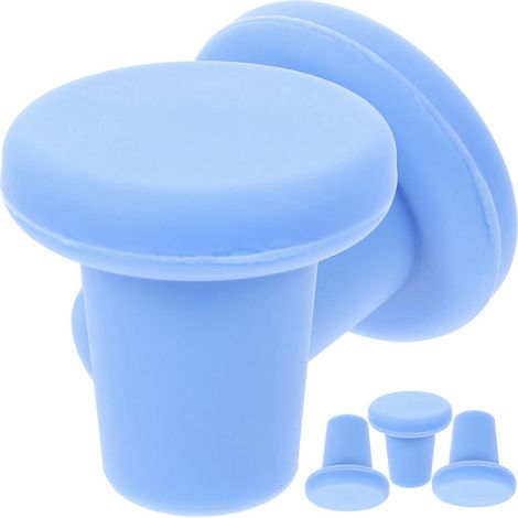Stück Silikon-Weinstopfen, Bierflaschenverschlüsse, Weinflaschenverschlüsse, Champagnerflaschenverschlüsse-3.5X3.5CM-Blue (1/3)