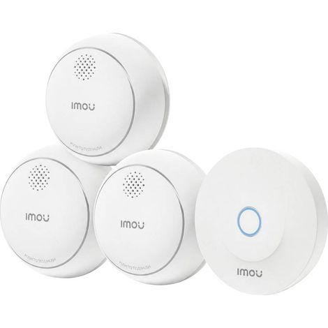 IMOU ZSM1Kit-EU-3-M Kit allarme fumo più pannello di controllo con controllo tramite app rete elettrica, a batteria (Ø (1/5)