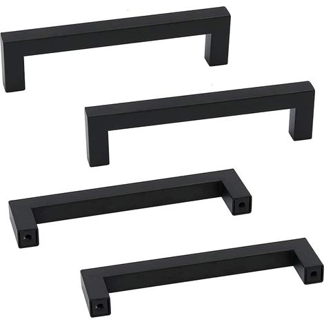 4 Pièces Poignées d'armoire,en acier inoxydable, Carrées 12 x 12 mm, Poignées de Meubles, pour Cuisine, Tiroirs, Armoires, Meubles,Commode (1/5)