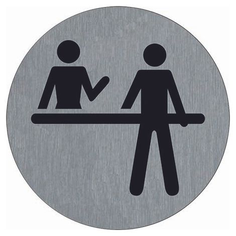 Plaque de porte Réception - Aluminium brosse Ø75mm - 4383071