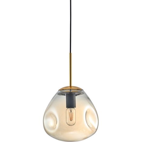 Lampada sospensione Italux Fellet oro vetro Ø25 E27 (1/2)