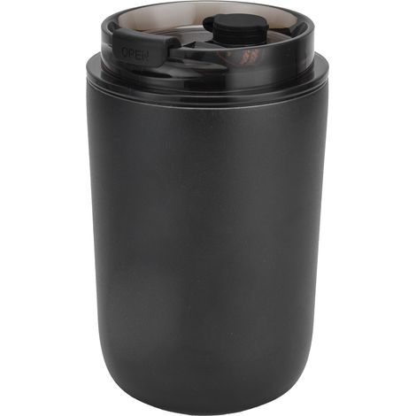 280 ml Kaffeebecher, tragbarer Haushalts-Vakuumbehälter aus Silikon und Edelstahl mit großem Fassungsvermögen, ideal als Geburtstagsgeschenk, Schwarz (1/5)