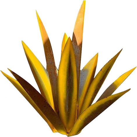 Décoration extérieure à faire soi-même, lampes solaires : plante d'agave en métal, sculpture rustique pour jardin, décoration intérieure avec design imperméable et antirouille-AquaForge (1/5)