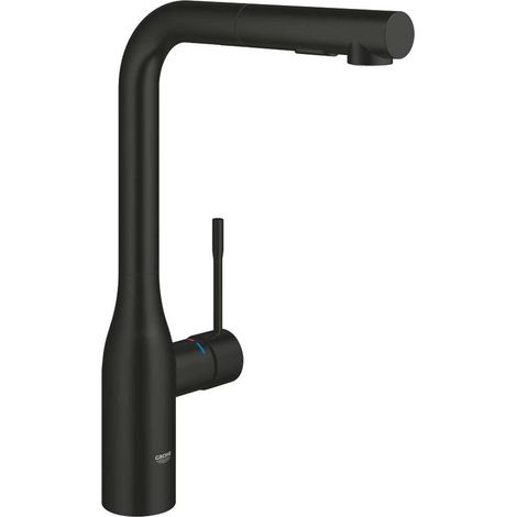 Grohe Essence New - Miscelatore per lavabo con doccetta estraibile, nero opaco 302702430 (1/5)