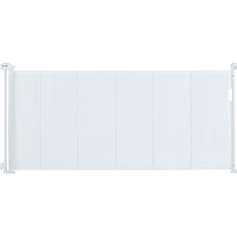 VEVOR Retractable Baby Gate, 34.2" Tall Mesh Baby Gate, Extends up to 76.8" Wide Retractable Gate for Kids or Pets, Retractable Dog Gates for Indoor Stairs, Doorways, Hallways, Playrooms, White (1/5)