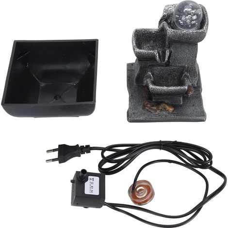Fontaine de table relaxante à cascade, 3 niveaux, avec lumières LED colorées, idéale pour la décoration de bureau. Prise UE 220-240 V. (1/5)