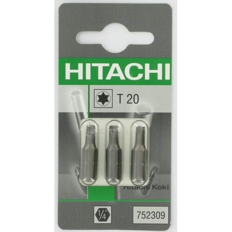 Bits Torx 1/4" T20-25mm (3x) HIKOKI 752309
