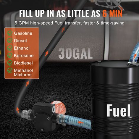 Pompe Transfert Carburant Électrique Portable 12 V CC 5 GPM 19 (1/5)
