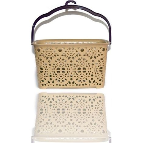 Panier à Pinces à Linge En Plastique Coloré Avec Effet De Broderie (1/2)