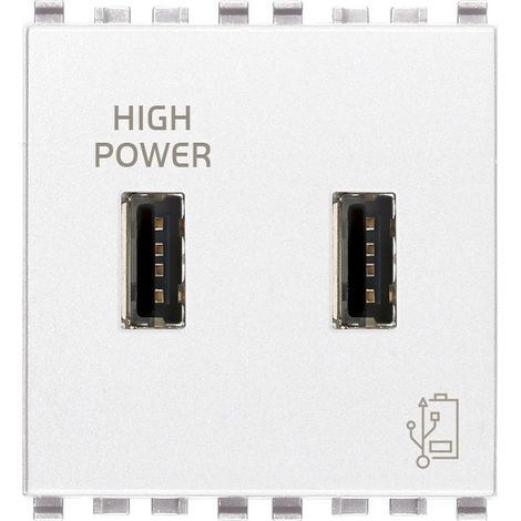 Unità alimentazione USB 5V2,1A 2M Vimar Eikon 20295.b bianco