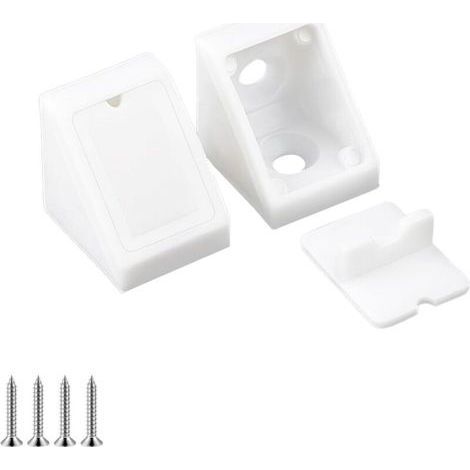 20 Pièces Angle Suport pour Etagere, Équerre D'angle en Plastique, Connecteurs de Meubles, avec Vis, Équerres D'étagère, Connecteur Angle (1/5)