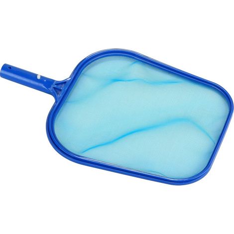 Épuisette de surface pour piscine — Filet fin renforcé — Manche court — Ramasse feuilles et débris (42,5 x 29,5 cm) (1/2)