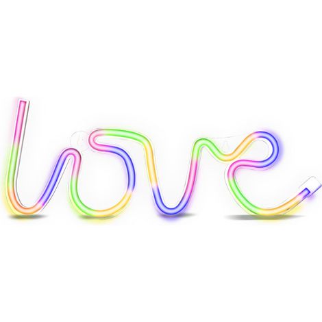 Insegna Luminosa a LED "Feel The Love" con effetto neon per interni