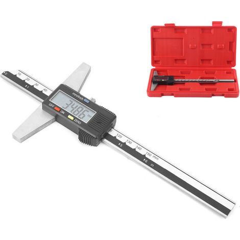 0-150 mm Jauge de profondeur numérique,Pied à coulisse numérique en acier inoxydable de haute précision de 0,01 mm avec système de mesure mm/pouce (1/4)