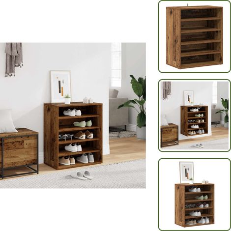 Schuhregal Altholz-Optik 60x35x70 cm Holzwerkstoff - Schuhschrank - Schuhschränke - Schuhaufbewahrung - Schuhorganizer