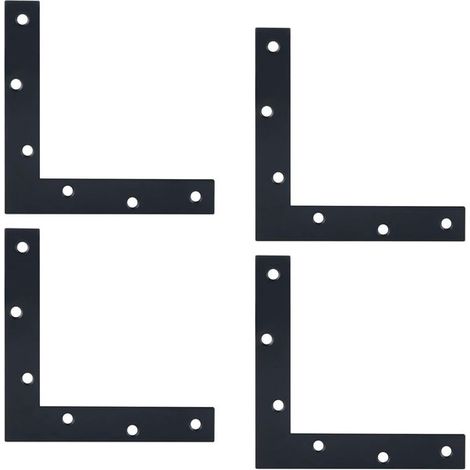 Staffa a gancio Staffa a gancio Staffa a gancio Staffa a gancio Staffa a gancio Connettore piatto fisso a L, acciaio inox nero opaco, 150 mm x 15 (1/5)