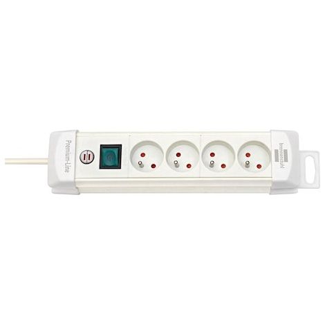 Brennenstuhl Multiprise Premium Plus 4 prises avec interrupteur 1.8m - Blanc