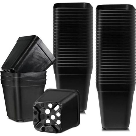 Nursery Pots - Unspecified - 5.5 cm - Reusable Plastic - Square - 50 Pieces (1/4)