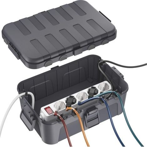 Large outdoor electrical box (34.5 x 24 x 12 cm), IP54 waterproof extension cord box, protects power outlets (1/5)