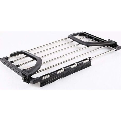 Étendoir pliable balcon en acier inoxydable pour accrocher sur la baignoire de la fenêtre du radiateur pour suspendre le linge sec et humide (59 32 cm)