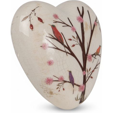 Coeur décoratif branches beige marron 12x12x14cm (1/3)
