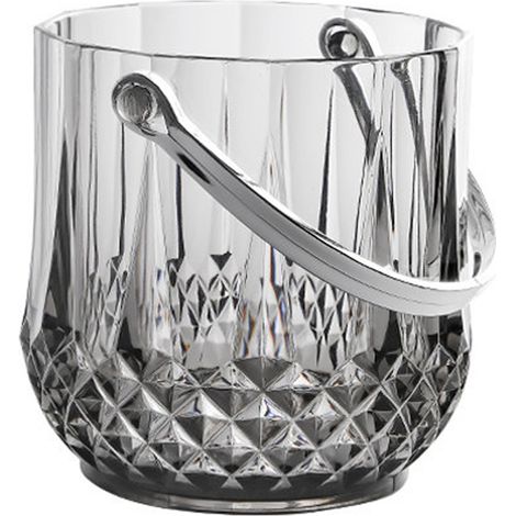 Cubitera de acrílico transparente con diseño de diamante, doble pared y tapa, 1150 ml – Ideal para fiestas en casa y barbacoas (1/5)