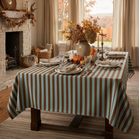 Funambola-Tischdecke, Waschbar, 100% Polyester, Knitterfrei, Made in Italy, Rechteckig, 180x140 cm, Blau (1/5)