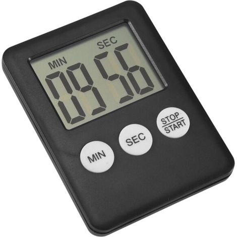 Temporizador de cocina digital LCD súper delgado con temporizador de cuenta regresiva cuadrado, imán y alarma. (1/4)