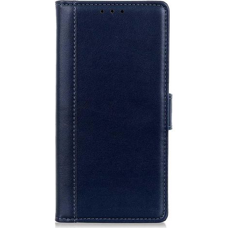Étui portefeuille pour Xiaomi Redmi 9T - Motif grain - Bleu foncé - Coque avec rangement cartes (1/5)