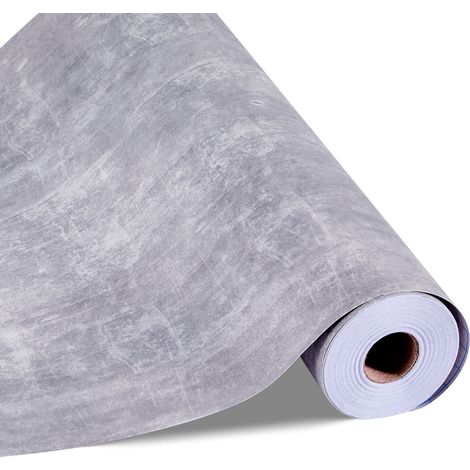 Papier Peint Adhésif Mural, 40 cm x 15 m, Rouleau Papier Peint Autocollant en Vinyle, Style Industriel Gris Foncé, Imperméable, pour Revêtement Mural, Chambre, Cuisine, Salle de Bain, Bureaux (1/5)