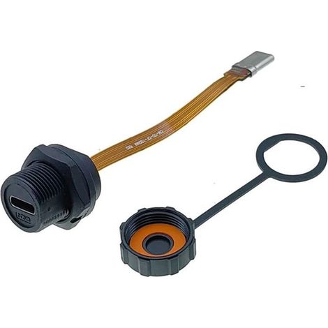 Câble connecteur PFC femelle/mâle plat IP67/IP68 étanche Type-C 3.1 filetage (1/5)