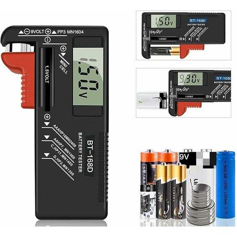 Digitaler Batterietester, Universal-Batterietester, Batterietester für AA, AAA, C, D, PP3, 9V, 1,5V, Knopfzellenbatterien - Funktioniert ohne Batterien (1/5)