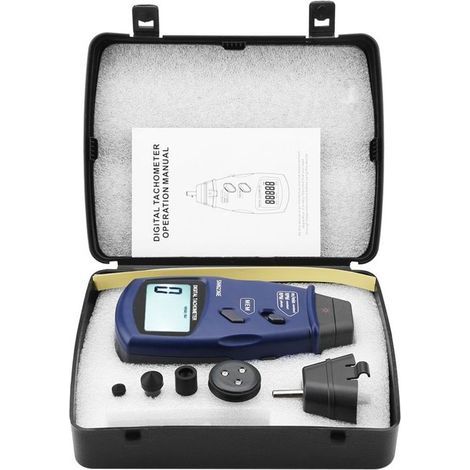 SM6236E Tachymètre Laser/Contact 5 chiffres 18 mm Testeur de compteur de rotation de tachymètre numérique LCD (1/4)