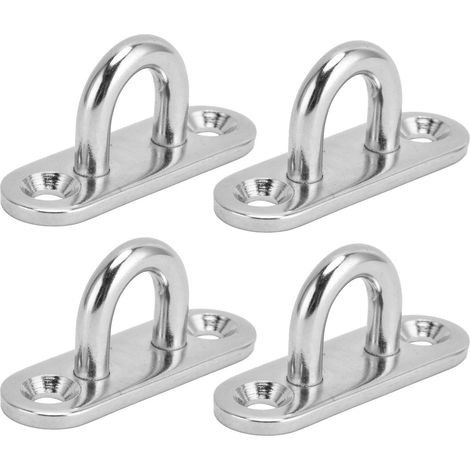 4 Pièces Crochets Ovales Œil Acier Inoxydable 304 5mm Plaque Support Plafond Quincaillerie Boucles Fixation (1/5)