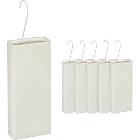 Luftbefeuchter für Heizkörper, praktisches 6er-Set, zum Aufhängen, Keramik, Creme