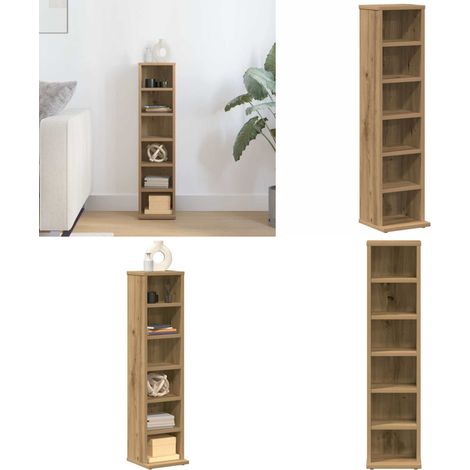 vidaXL Armoire à CD chêne artisanal 21x20x88 cm bois d'ingénierie (1/5)